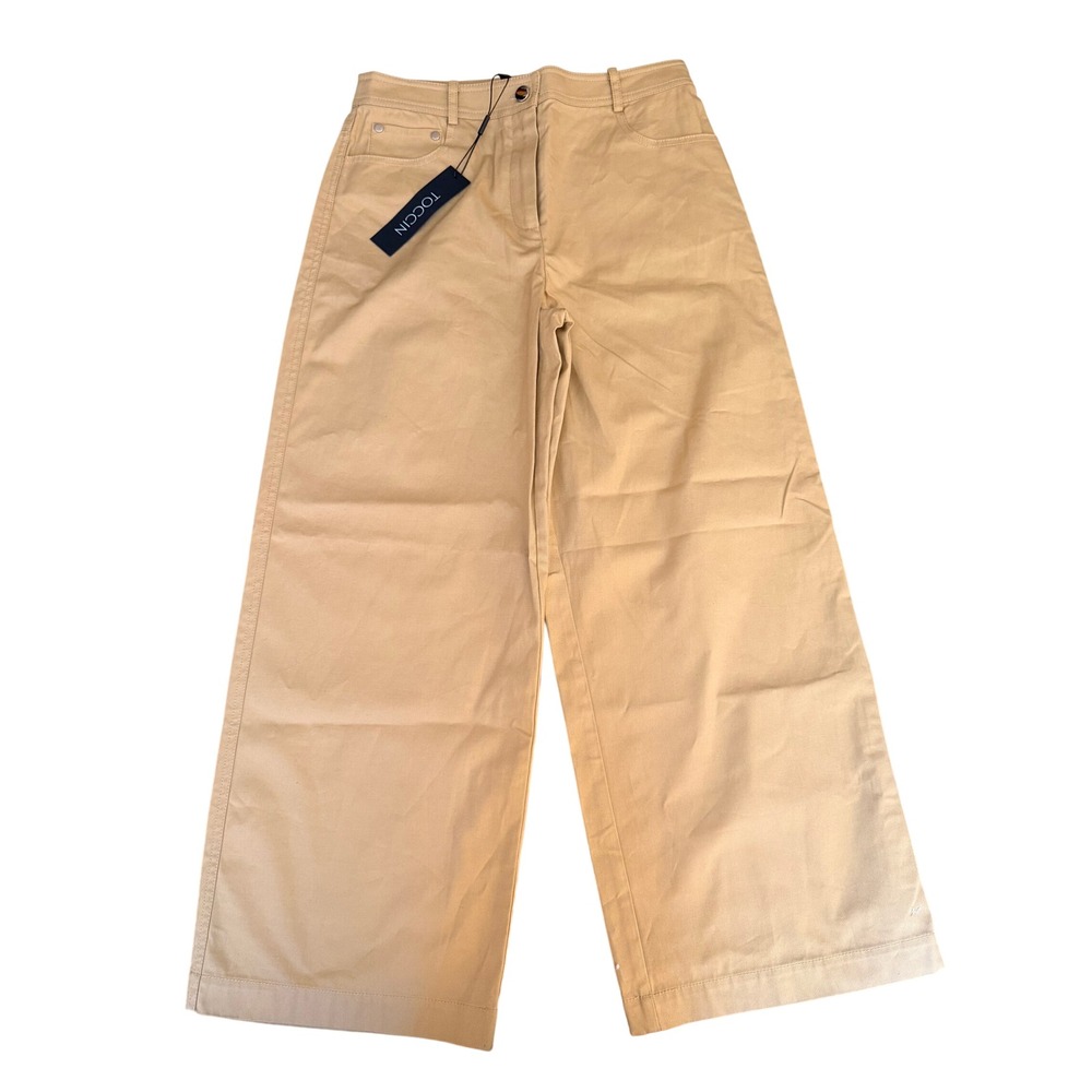 TOCCIN Nell 5 Pocket Straight Leg Pants Bisco Tan Size 6 Cotton NEW Minimalist
